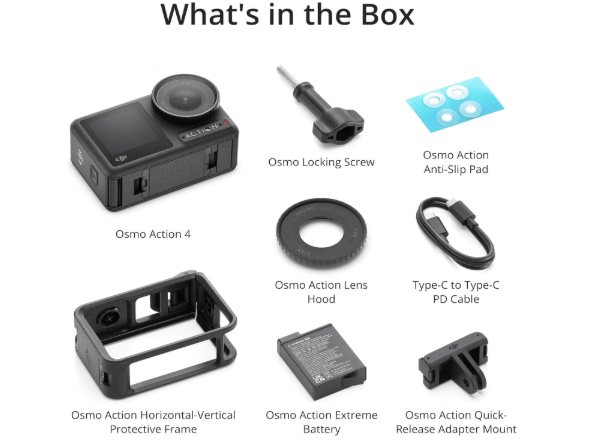 DJI Osmo Action 4 Essential Combo, Waterproof Action Camera with 1/1.3" Sensor, 4K/120fps Video, Stunning Low-Light Imaging, 10-bit & D-Log M Color Performance, Long-Lasting 160 Mins, Vlogging Camera - Imagen 2